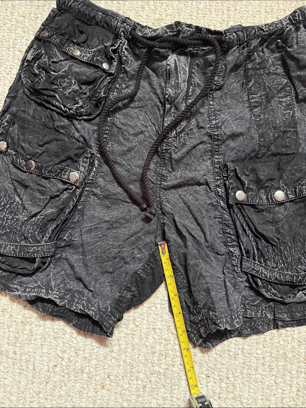 Free People Black Cargo Shorts with Drawstring Waist - Picture 2 of 3